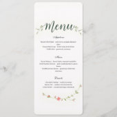 Minimalistisches Blumenrestaurant oder Hochzeitsme Programm (Vorderseite)