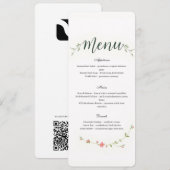 Minimalistisches Blumenrestaurant oder Hochzeitsme Programm (Vorne/Hinten)