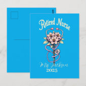 Minimalistisches Blumenstethoskop Postkarte (Vorne/Hinten)