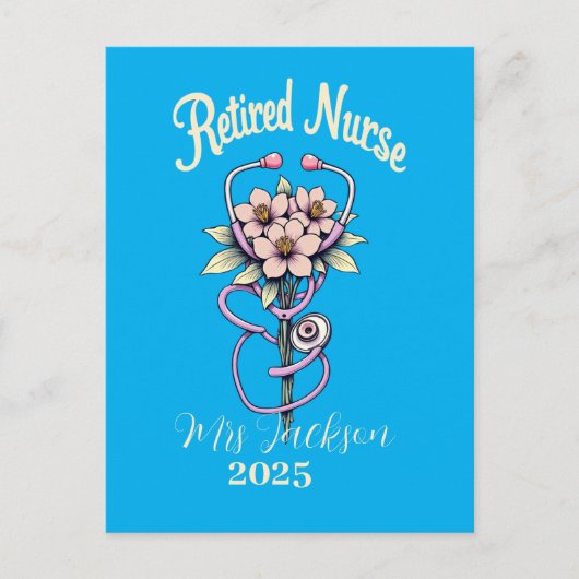 Minimalistisches Blumenstethoskop Postkarte (Vorderseite)