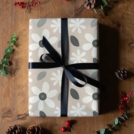 Minimalistisches Blumenverpackungspapier Geschenkpapier