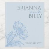 Minimalistisches Blumenweinetikett Weinetikett (Einzelnes Label)