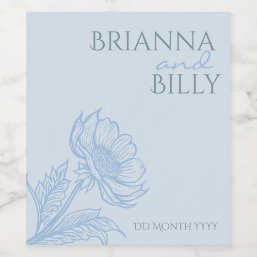 Minimalistisches Blumenweinetikett Weinetikett (Einzelnes Label)