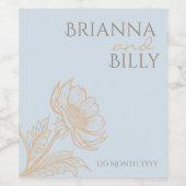 Minimalistisches Blumenweinsiegel Weinetikett (Einzelnes Label)