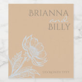 Minimalistisches Blumenweinsiegel Weinetikett (Einzelnes Label)