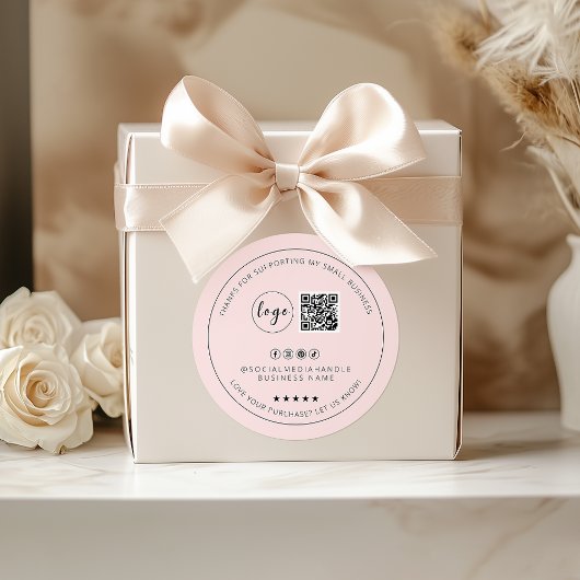 Minimalistisches Blush Pink Danke Aufkleber