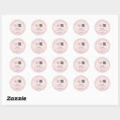 Minimalistisches Blush Pink Danke Aufkleber (Blatt)