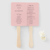 Minimalistisches Blush-Rose-Programm Fächer (Vorne und Hinten)