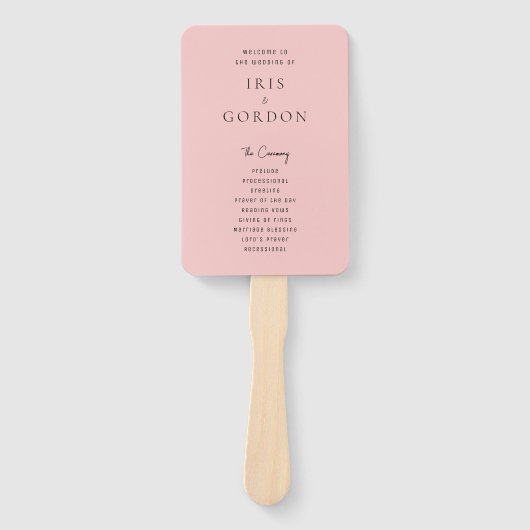 Minimalistisches Blush-Rose-Programm Fächer (Vorderseite)