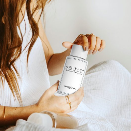 Minimalistisches Body Wash Label Set Lebensmitteletikett