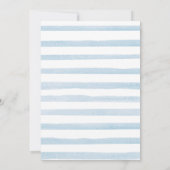 Minimalistisches Boho blau über der Mond Babydusch Einladung (Rückseite)