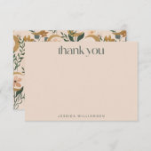 Minimalistisches Boho Blush Floral Moon Brautparty Dankeskarte (Vorne/Hinten)