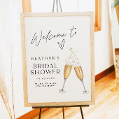Minimalistisches Boho Champagne Brautparty Willkom Poster
