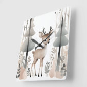 Minimalistisches Boho Deh in Woods Kinderzimmer Ki Quadratische Wanduhr (Winkel)