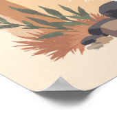 Minimalistisches Boho Feather Abstrakt Modernes Mu Poster (Ecke)