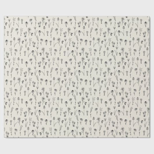 Minimalistisches Boho Floral Wrapping Paper Geschenkpapier (Flach)