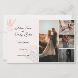Minimalistisches Boho Foto Collage Wedding Menü