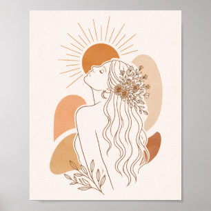 Minimalistisches Boho-Frauenkunstposter Poster