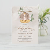 Minimalistisches boho Kleid Bekleidungslinie Blume Einladung (Stehend Vorderseite)