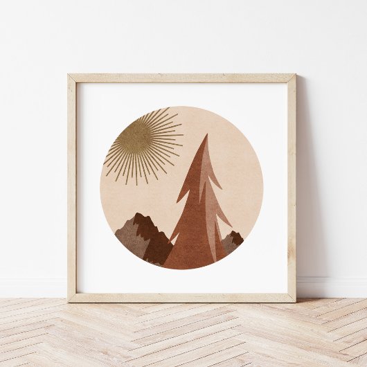 Minimalistisches Boho Landschaftsbild Poster