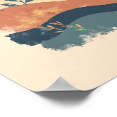 Minimalistisches Boho Wave Muster Abstrakte Wand K Poster (Ecke)