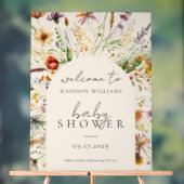 Minimalistisches Boho Wildblume Blumenbaby Duschze Acrylschild (Neutral)