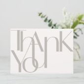 Minimalistisches Bold Dove Gray Foto Danke Karte (Stehend Vorderseite)