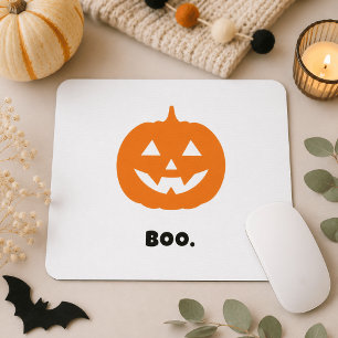 Minimalistisches BOO. Kürbis – Minimalist Hallowee Mousepad