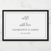 Minimalistisches Border Foliage Leaf Candle Label Lebensmitteletikett (Einzelnes Label)