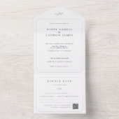 Minimalistisches Botanisches All in One Wedding Ei Einladung (Innen Boden)