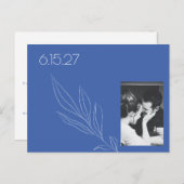 Minimalistisches botanisches blaues Foto Save the  Postkarte (Vorne/Hinten)