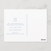 Minimalistisches botanisches blaues Foto Save the  Postkarte (Rückseite)