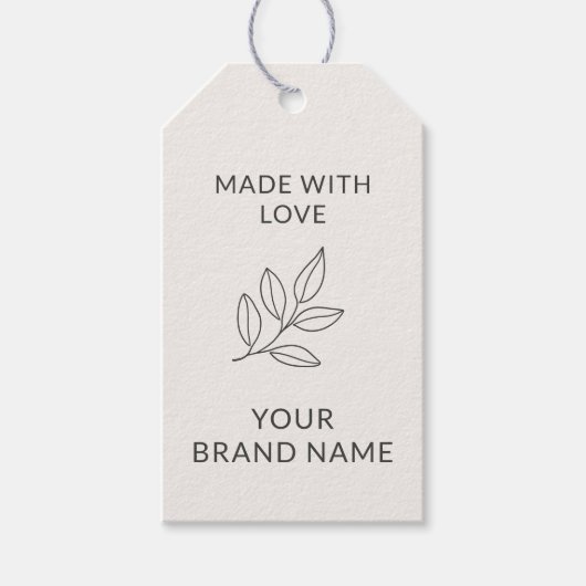 Minimalistisches botanisches Branding für kleine U Geschenkanhänger (Vorderseite)