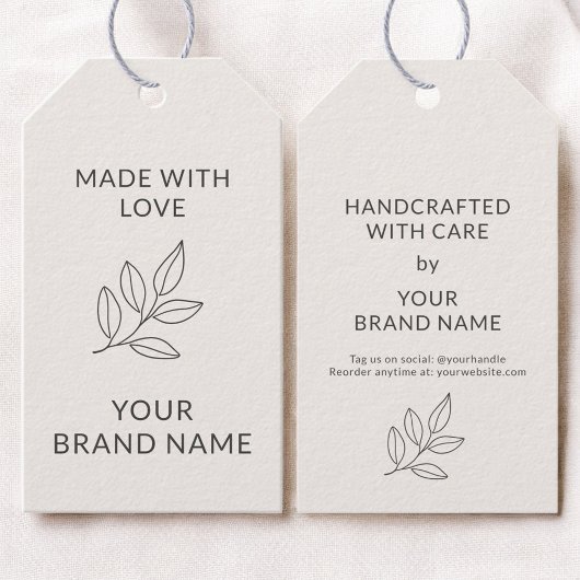 Minimalistisches botanisches Branding für kleine U Geschenkanhänger
