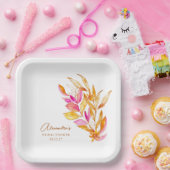 Minimalistisches botanisches Brautparty in Rosa un Pappteller (Party)