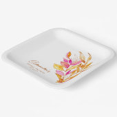 Minimalistisches botanisches Brautparty in Rosa un Pappteller (Gewinkelt)