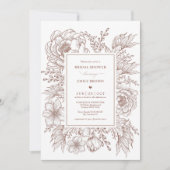 Minimalistisches botanisches Brautparty Terracotta Einladung (Vorderseite)