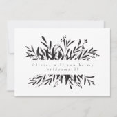 Minimalistisches botanisches Bridesmaid-Foto Mitteilungskarte (Vorderseite)