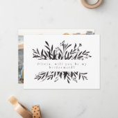 Minimalistisches botanisches Bridesmaid-Foto Mitteilungskarte (Vorderseite/Rückseite Beispiel)