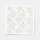 Minimalistisches botanisches Elegant Grün Serviette (Vorderseite)