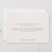 Minimalistisches botanisches Foto Hochzeit Dankesc Save The Date (Rückseite)