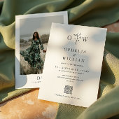 Minimalistisches botanisches Foto QR-Hochzeit Einladung