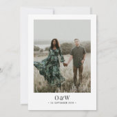 Minimalistisches botanisches Foto QR-Hochzeit Einladung (Rückseite)