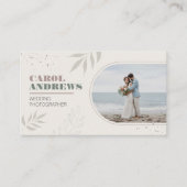 Minimalistisches botanisches Hochzeitfotograf-Foto Visitenkarte (Vorderseite)