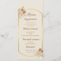 Minimalistisches botanisches Hochzeitsmenü - Moder