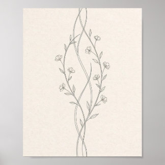 Minimalistisches botanisches Hochzeitsposter mit L Poster