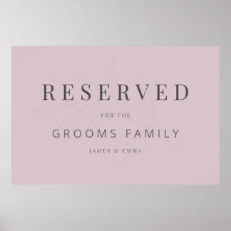 Minimalistisches botanisches Hochzeitsschild Dusky Poster
