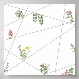 „Minimalistisches botanisches Linienkunstposter –  Poster