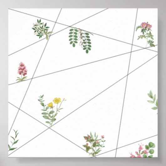 „Minimalistisches botanisches Linienkunstposter – Poster (Vorne)
