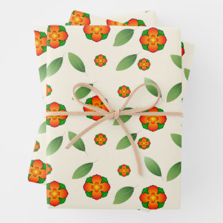 Minimalistisches Botanisches mit Orangenblüten Geschenkpapier Set